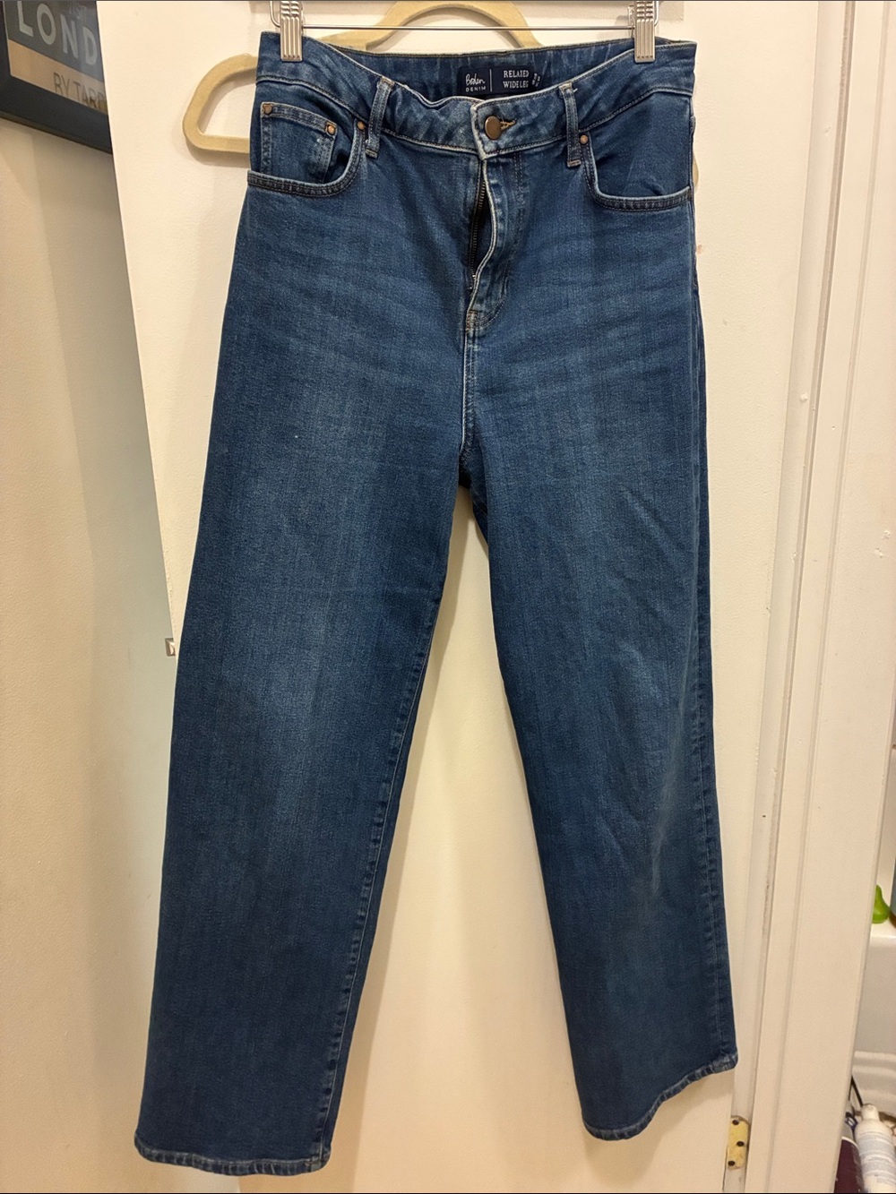 Boden Relaxed Wide-Leg Women's Jeans in Dark Blue